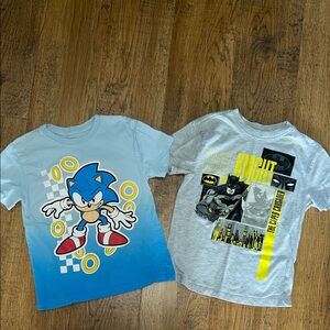 Sonic and Batman Kids T-Shirts - Blue and Gray